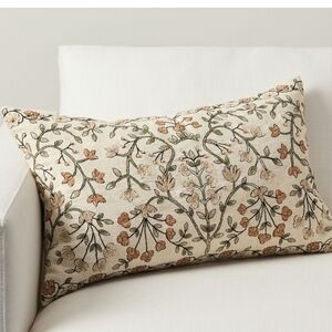 Pottery Barn Zea Embroidered Lumbar Pillow Cover Warm Multi 16" x 26"